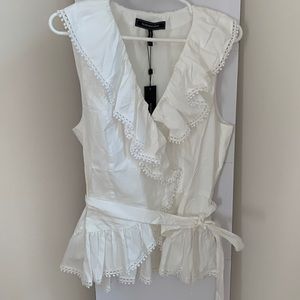 BCBG off white sleeveless blouse